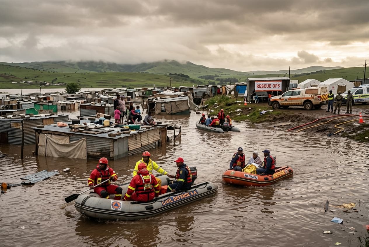 Flash Floods Ravage Eastern Cape Settlements: Four Killed, Families Evacuated From Swollen Rivers Flash Floods Ravage Eastern Cape Settlements: Four Killed, Families Evacuated From Swollen Rivers