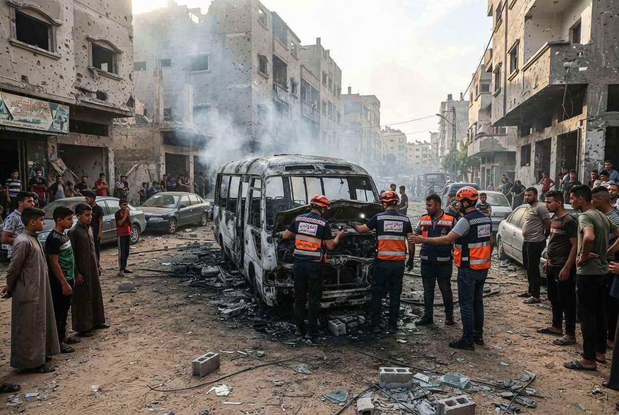 Tel Al Hawa District Airstrike Kills Five Transit Passengers Riding Public Vehicle in Gaza Tel Al Hawa District Airstrike Kills Five Transit Passengers Riding Public Vehicle in Gaza