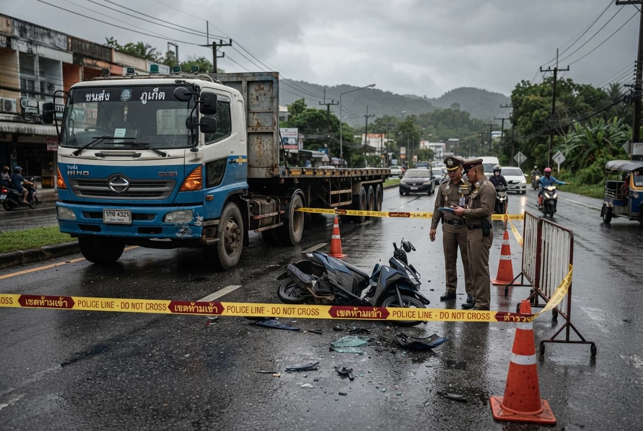 Deadly Phuket Road Accident: Two Foreign Tourists Killed in Collision with Heavy Rig Deadly Phuket Road Accident: Two Foreign Tourists Killed in Collision with Heavy Rig