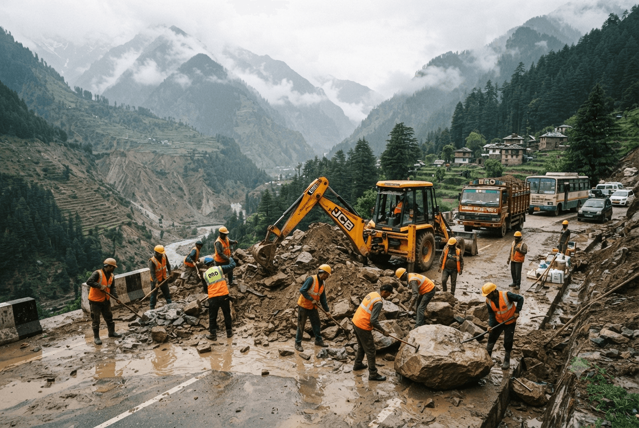 Mountain Torrential Rains Strike: Deadly Landslides Trap Residents Across Kashmir Valleys Mountain Torrential Rains Strike: Deadly Landslides Trap Residents Across Kashmir Valleys
