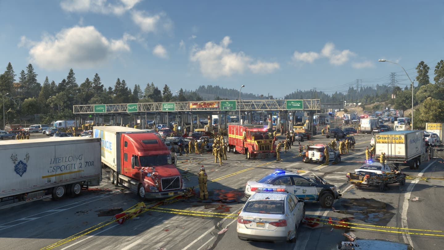 A Highway Slowdown Became the Center of Emergency Response A Highway Slowdown Became the Center of Emergency Response