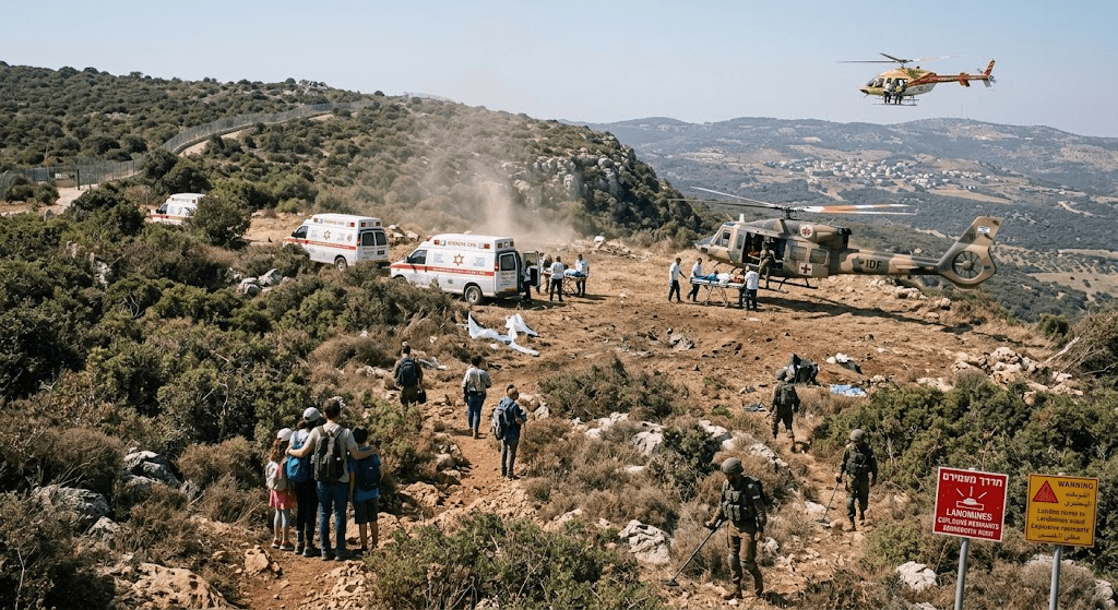 Blast Near Lebanese Border Leaves at Least 12 Hikers Injured Blast Near Lebanese Border Leaves at Least 12 Hikers Injured