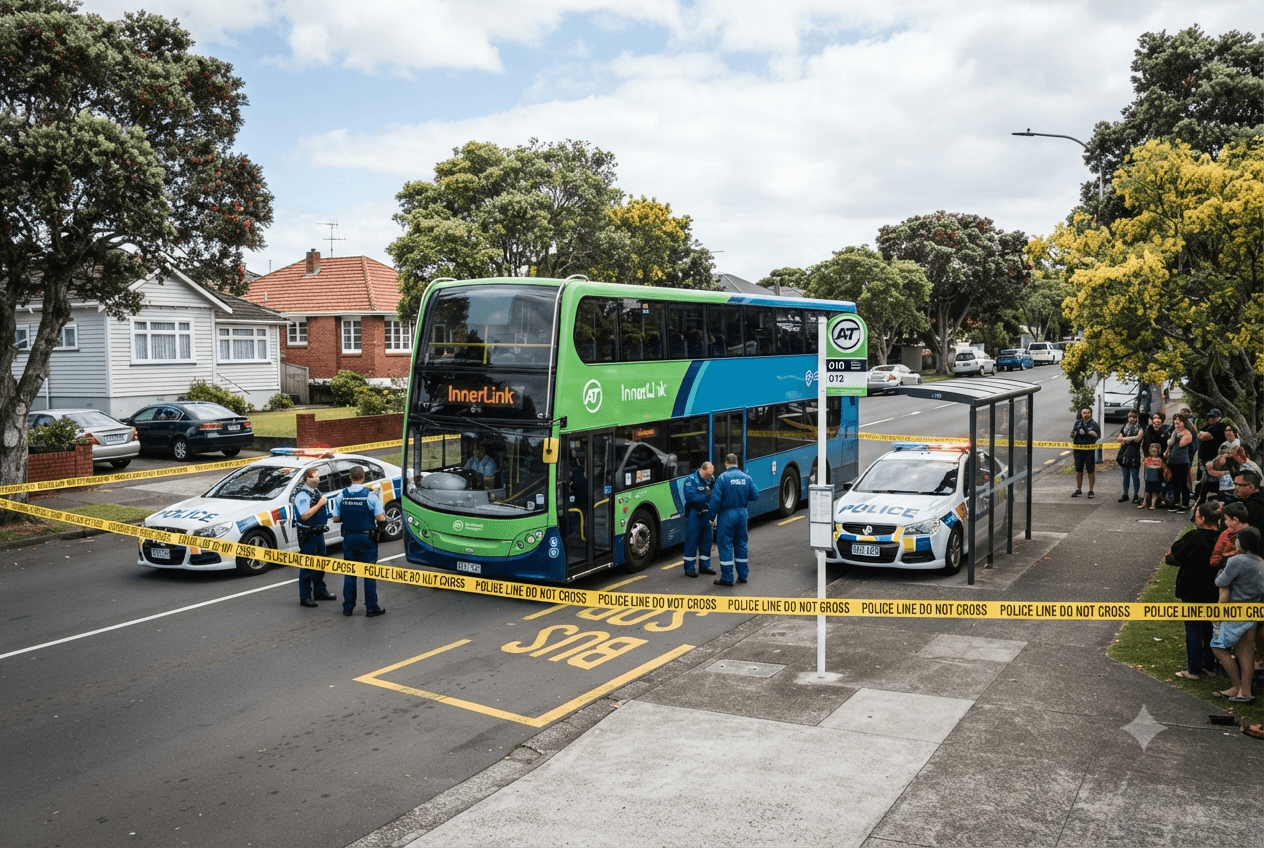 Serious Assault Reported: One Person Hospitalized After Violent Attack On Bus Driver In Te Atatū Serious Assault Reported: One Person Hospitalized After Violent Attack On Bus Driver In Te Atatū