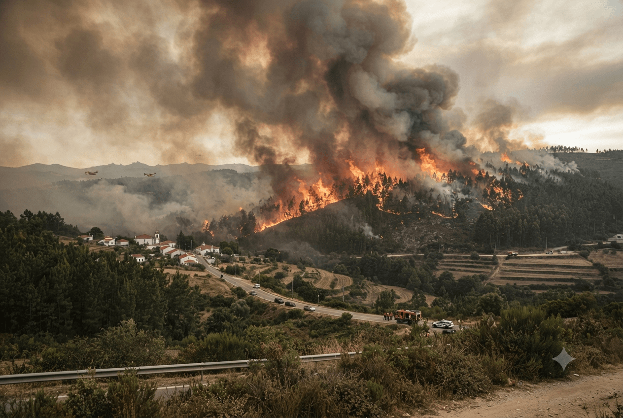 Central Portugal Inferno: Two Deaths Reported During Rapidly Spreading Forest Fire Near Leiria Region Central Portugal Inferno: Two Deaths Reported During Rapidly Spreading Forest Fire Near Leiria Region
