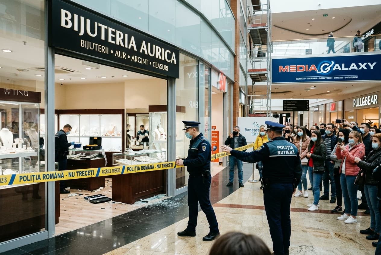 Armed Robbery At Jewelry Store Leaves Security Guard Critically Wounded, Police Hunt Suspects In Bucharest Armed Robbery At Jewelry Store Leaves Security Guard Critically Wounded, Police Hunt Suspects In Bucharest