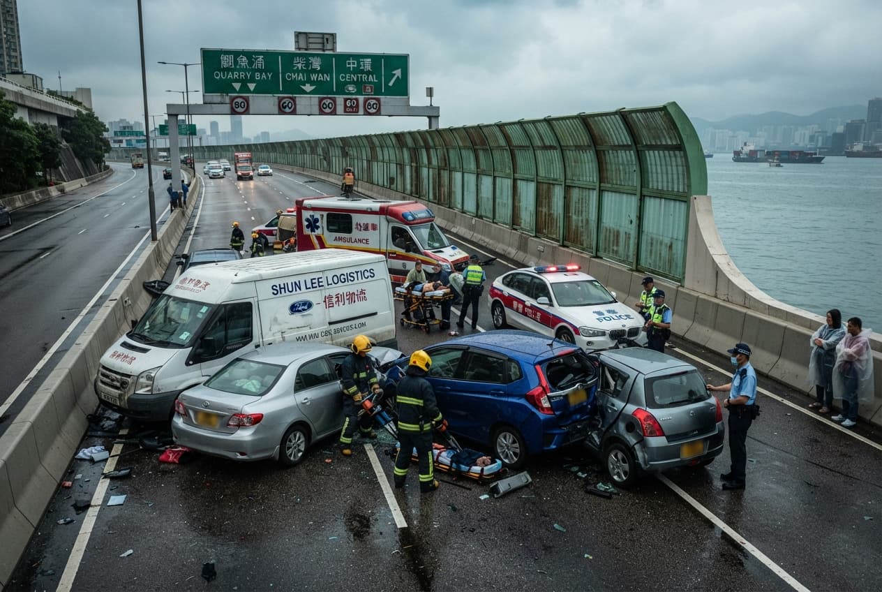 Multi-Car Traffic Pileup: Island Eastern Corridor Expressway Crash Claims One Life and Three Injured Multi-Car Traffic Pileup: Island Eastern Corridor Expressway Crash Claims One Life and Three Injured