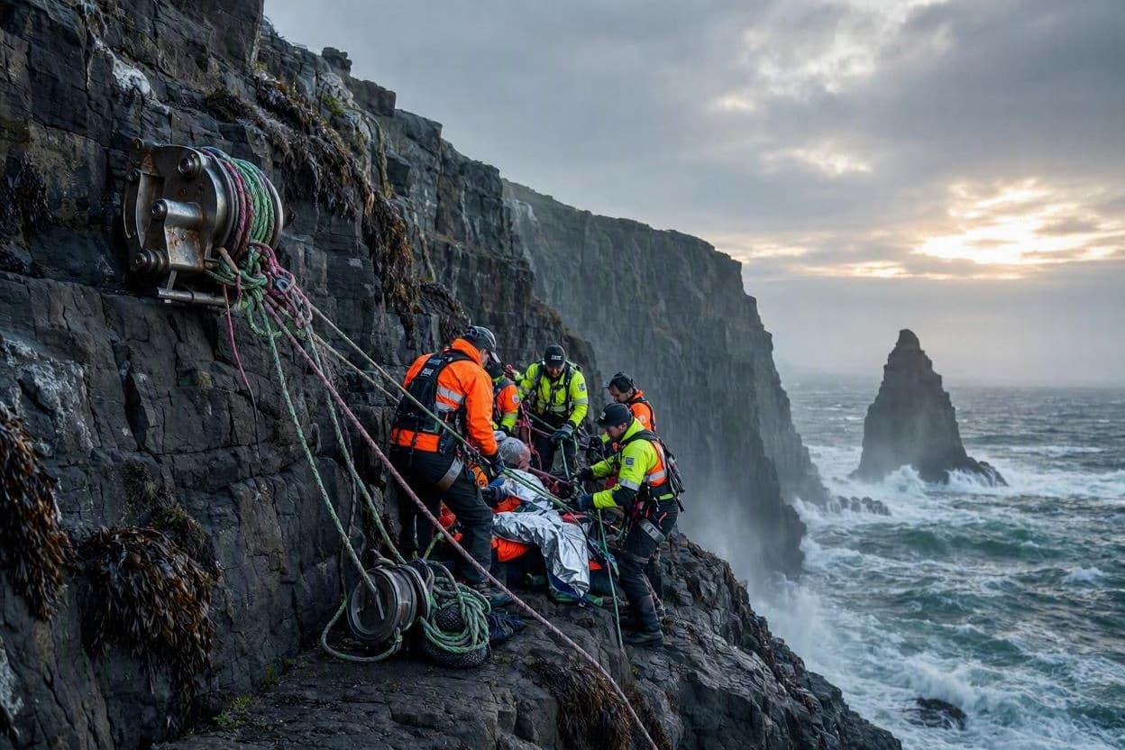 A Dramatic Rescue: Saving a Man from a 30-Meter Crevice A Dramatic Rescue: Saving a Man from a 30-Meter Crevice