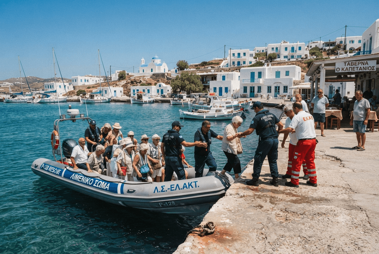 Maritime Crisis: Five Tourists Require Urgent Medical Care Following Boat Incident Near Greek Coast Maritime Crisis: Five Tourists Require Urgent Medical Care Following Boat Incident Near Greek Coast
