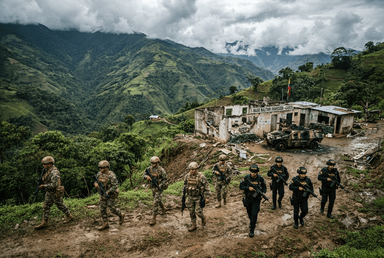 Armed Assailants Attack Rural Outpost In Cauca 4 Police Officers Dead: Military Deploys Troops Armed Assailants Attack Rural Outpost In Cauca 4 Police Officers Dead: Military Deploys Troops