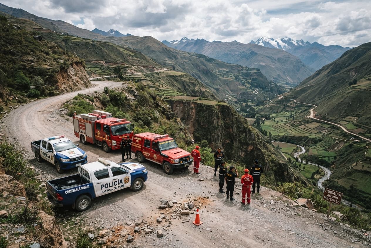 Andean Mountain Road, Peru: Minibus Flips Over In Cusco Region, Claiming Five Lives Andean Mountain Road, Peru: Minibus Flips Over In Cusco Region, Claiming Five Lives