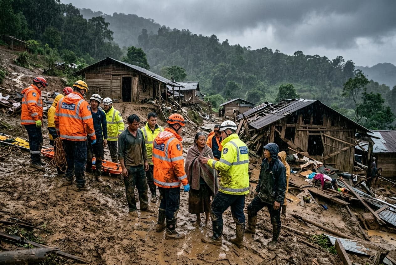 Highland Landslide Disaster: Torrential Rains Destroy Fifteen Homesteads In Western Kenyan Farming Village Highland Landslide Disaster: Torrential Rains Destroy Fifteen Homesteads In Western Kenyan Farming Village