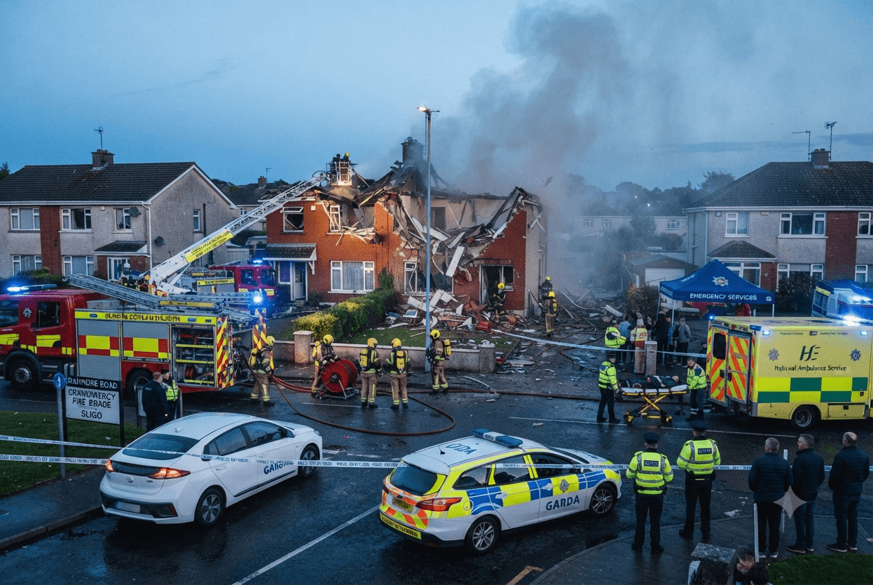 Sligo Residential Gas Explosion: Domestic Blast Leaves One Dead and Three Injured in Ireland Sligo Residential Gas Explosion: Domestic Blast Leaves One Dead and Three Injured in Ireland