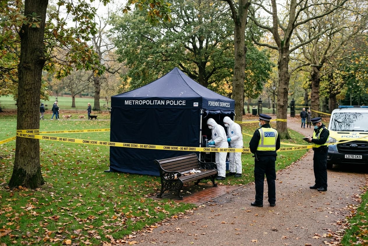 United Kingdom, Body Found With Fatal Knife Wounds, Homicide Investigation Opened, Forensic Teams Seal Park United Kingdom, Body Found With Fatal Knife Wounds, Homicide Investigation Opened, Forensic Teams Seal Park