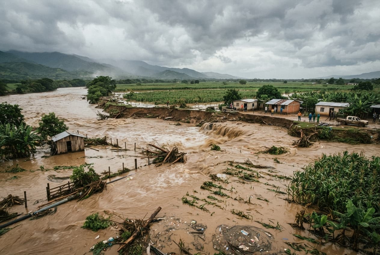 Overflowing River Swamps Rural Communities: Cortés Region Flooded Completely After Heavy Rains Fall Today Overflowing River Swamps Rural Communities: Cortés Region Flooded Completely After Heavy Rains Fall Today