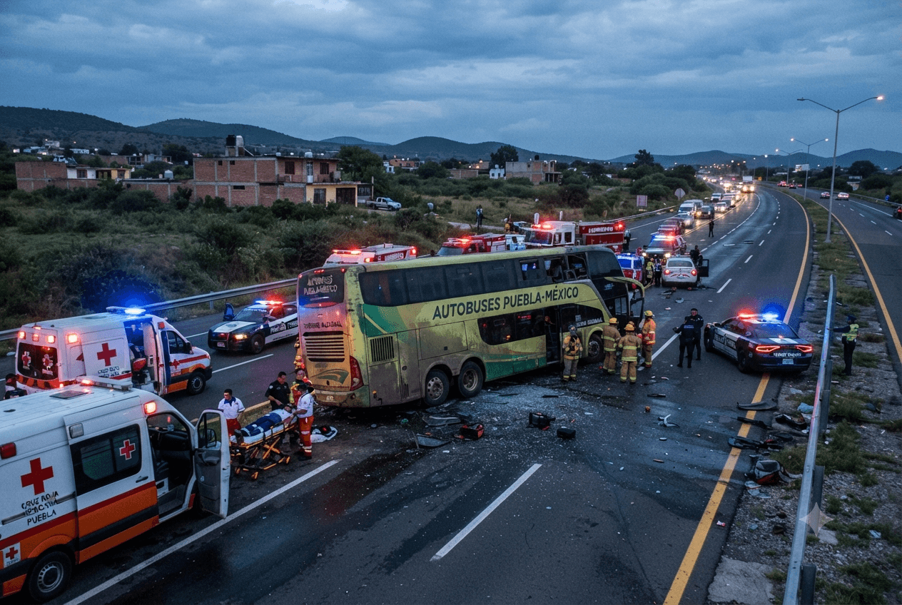 Puebla Highway Disaster: Passenger Bus Rollover Triggers Fatalities and Major Traffic Shutdowns in Mexico Puebla Highway Disaster: Passenger Bus Rollover Triggers Fatalities and Major Traffic Shutdowns in Mexico