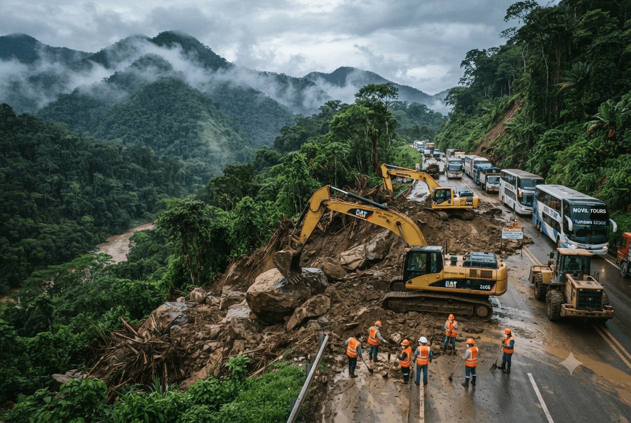 Peruvian Mudslide Tragedy: Heavy Amazonian Landslide Destroys Vehicle on Mountain Pass, Leaving Three Dead Peruvian Mudslide Tragedy: Heavy Amazonian Landslide Destroys Vehicle on Mountain Pass, Leaving Three Dead