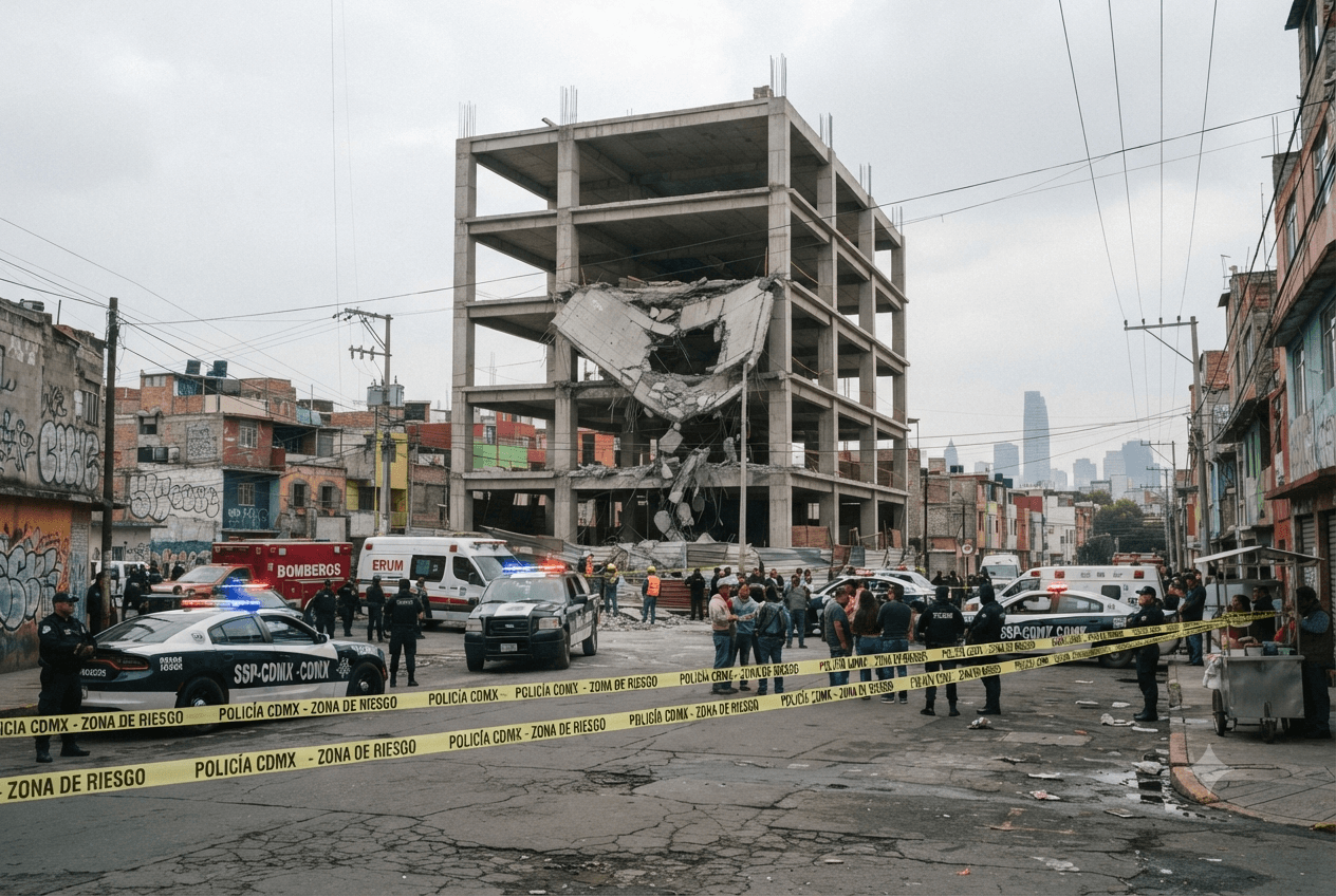 Construction Site Disaster: Mexico City Structure Collapse Kills Two Workers During Afternoon Shift Change Construction Site Disaster: Mexico City Structure Collapse Kills Two Workers During Afternoon Shift Change