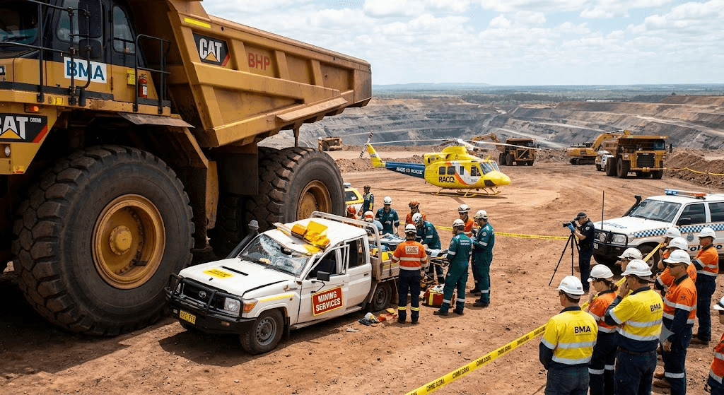 Tragedy at Central Queensland Mine: One Worker Killed, Another Critically Injured in Horror Truck Crash Tragedy at Central Queensland Mine: One Worker Killed, Another Critically Injured in Horror Truck Crash