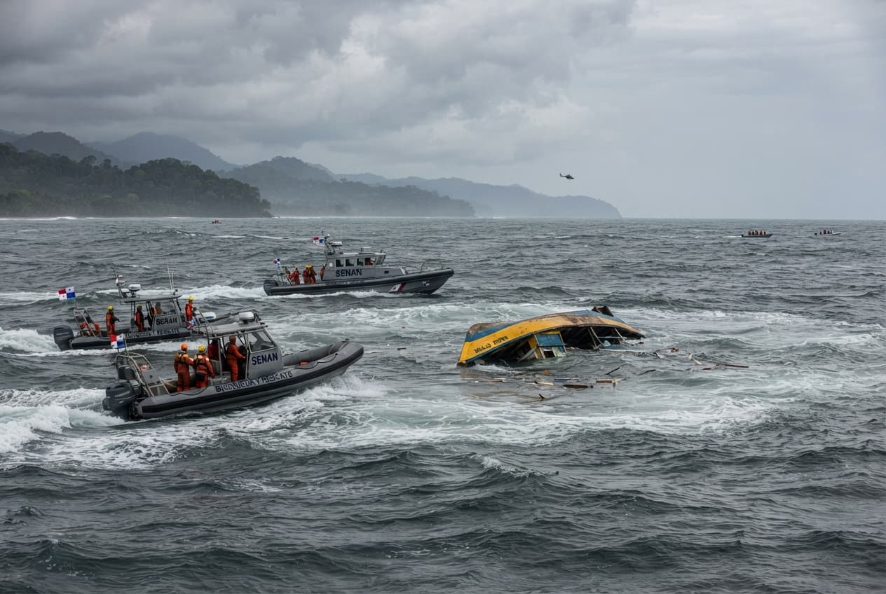 Coastal Boat Capsizes in Rough Seas Off Colón: Rescue Operations Underway for Missing Passengers Coastal Boat Capsizes in Rough Seas Off Colón: Rescue Operations Underway for Missing Passengers