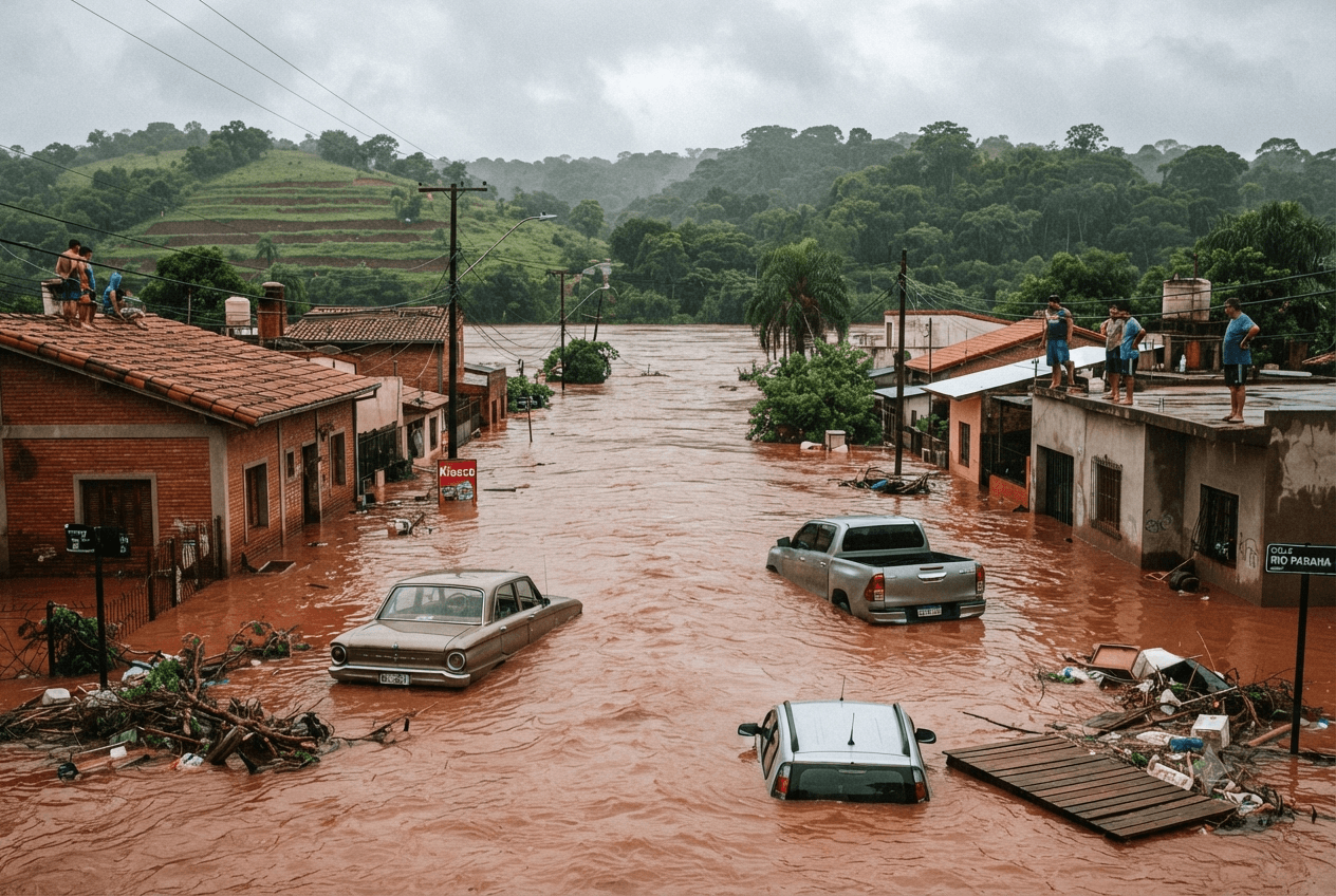 Flash Flood Tragedy: Rising Waters Submerge Misiones Province Neighborhoods and Kill Two Residents Flash Flood Tragedy: Rising Waters Submerge Misiones Province Neighborhoods and Kill Two Residents