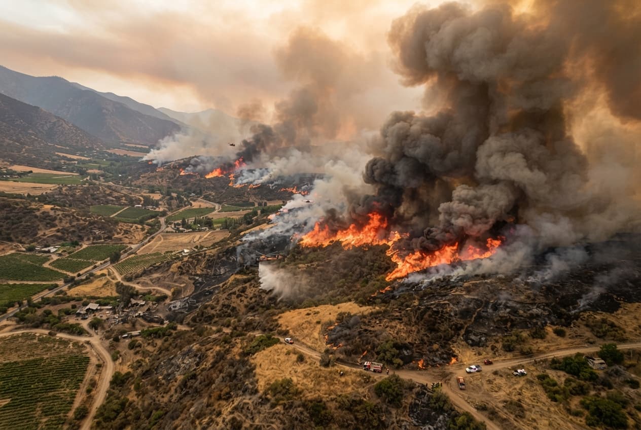 Valparaiso Wildfire Crisis: Four Farmworkers Die After Fast-Moving Flames Trap Workers In Region Valparaiso Wildfire Crisis: Four Farmworkers Die After Fast-Moving Flames Trap Workers In Region