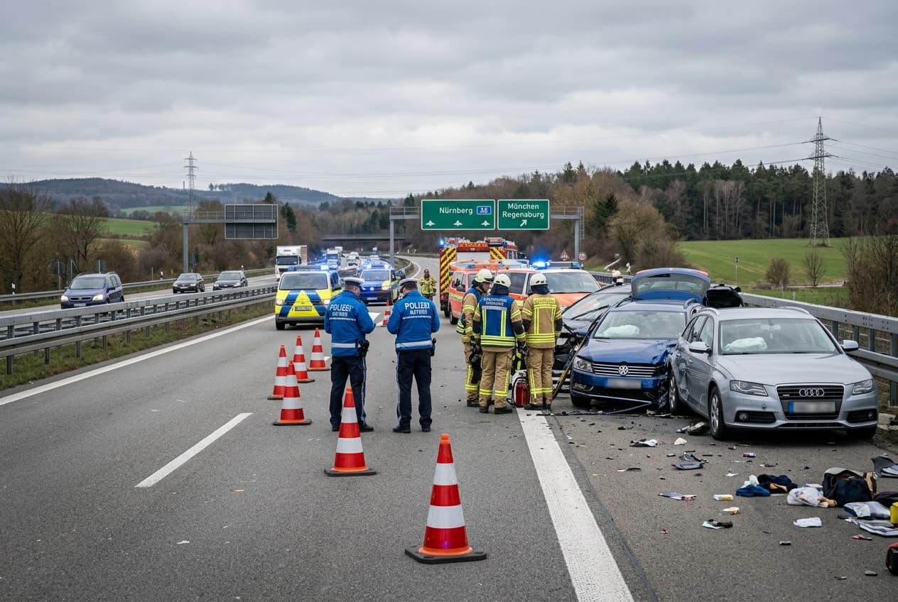 Two Dead, Five Critically Hurt After High-Speed Crash On A9 Motorway Near Nuremberg Two Dead, Five Critically Hurt After High-Speed Crash On A9 Motorway Near Nuremberg