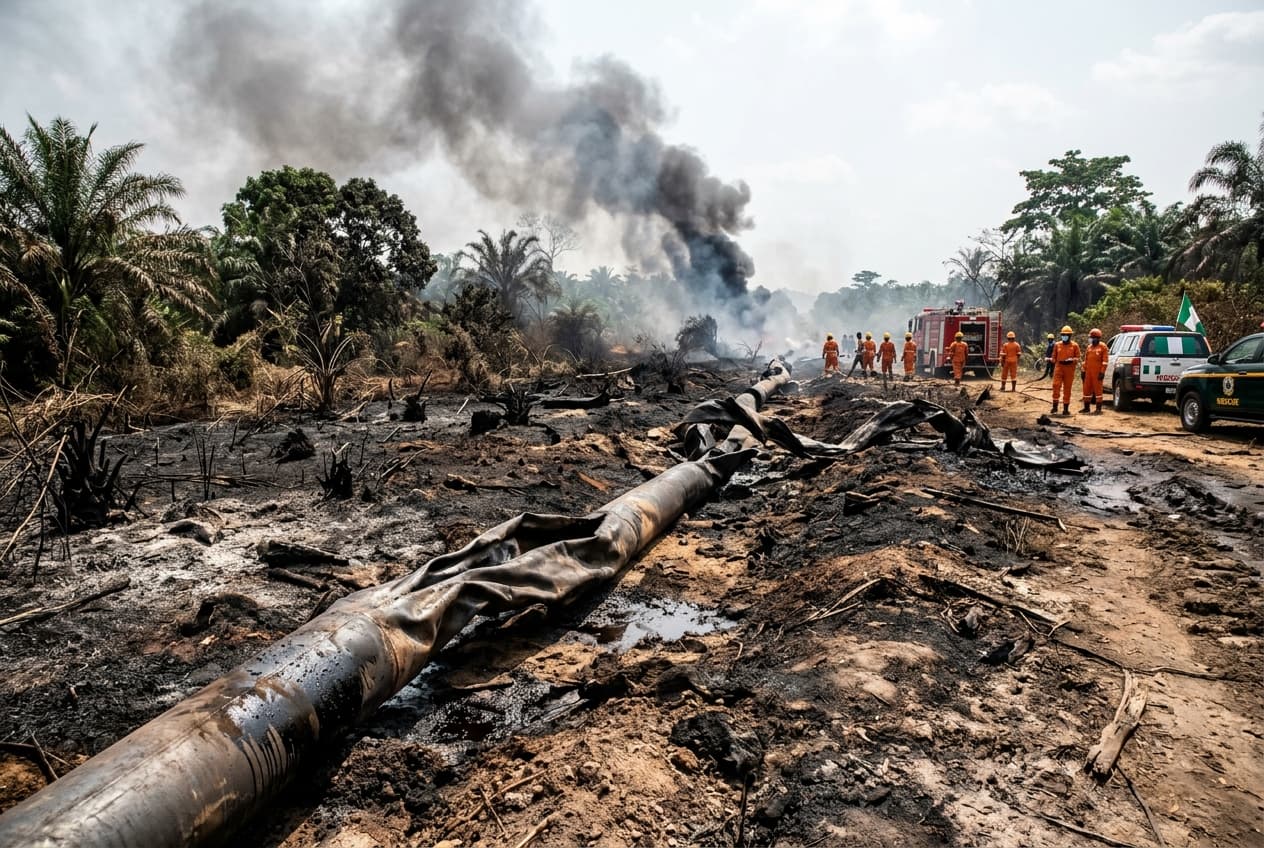 Pipeline Blast in Eastern Nigeria: Eight Dead, Dozens Injured as Gas Leak Ignites Chaos Pipeline Blast in Eastern Nigeria: Eight Dead, Dozens Injured as Gas Leak Ignites Chaos
