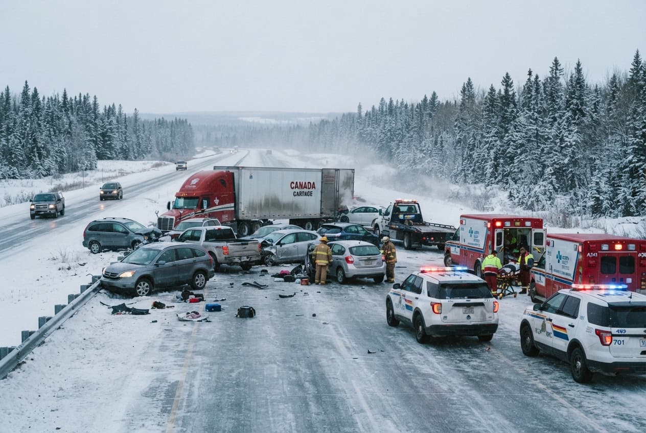 Rural Alberta Highway Disaster: Multi-Vehicle Ice-Slicked Crash Claims Three Lives Near Town Rural Alberta Highway Disaster: Multi-Vehicle Ice-Slicked Crash Claims Three Lives Near Town