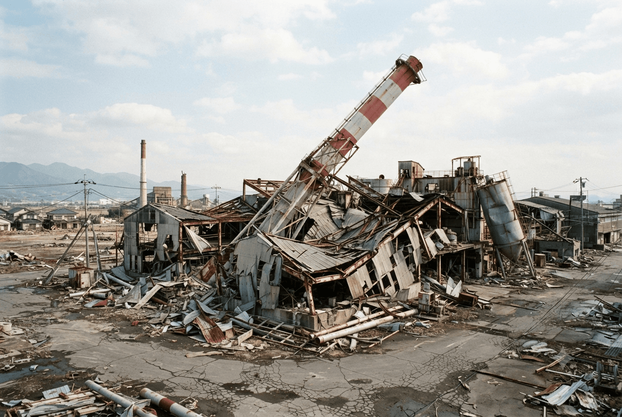 Factory Chimney Collapses: Industrial Smokestack Crash Traps Multiple Workers Inside Manufacturing Facility Factory Chimney Collapses: Industrial Smokestack Crash Traps Multiple Workers Inside Manufacturing Facility