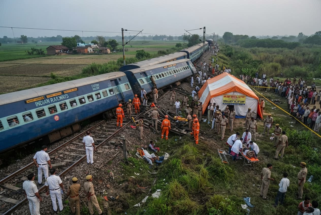 Express Train Derailment: Obstruction On Tracks Leaves Two Passengers Dead In Uttar Pradesh Express Train Derailment: Obstruction On Tracks Leaves Two Passengers Dead In Uttar Pradesh