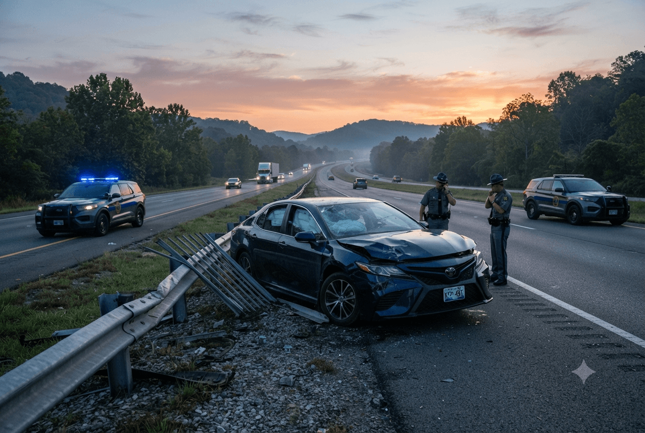 Christian County Incident: Four Injured as Vehicle Strikes Guardrail Following Impact With Semi Truck Christian County Incident: Four Injured as Vehicle Strikes Guardrail Following Impact With Semi Truck