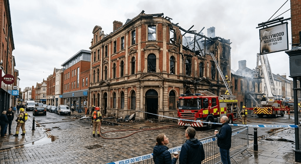 Historic Inferno: Fire Tears Through Abandoned Nightclub in Ipswich, Gutting Heritage Landmark Historic Inferno: Fire Tears Through Abandoned Nightclub in Ipswich, Gutting Heritage Landmark