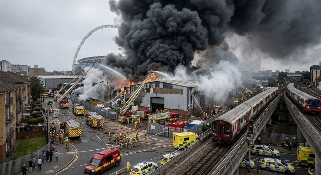 Massive Industrial Fire in North-West London Suspends Entire Metropolitan Tube Line Massive Industrial Fire in North-West London Suspends Entire Metropolitan Tube Line