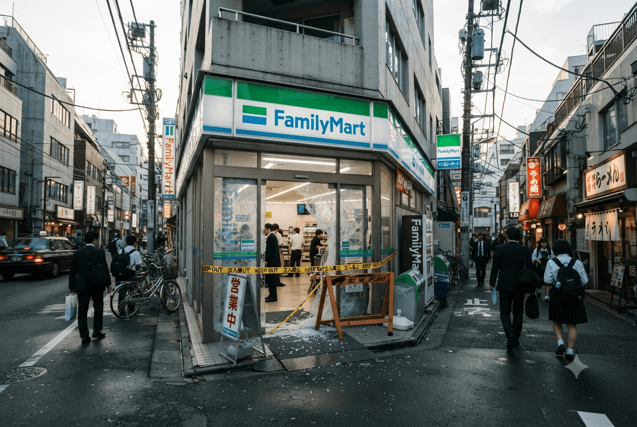 Tokyo Traffic Incident: Elderly Driver Crashes Into Convenience Store Killing One Person Today Tokyo Traffic Incident: Elderly Driver Crashes Into Convenience Store Killing One Person Today