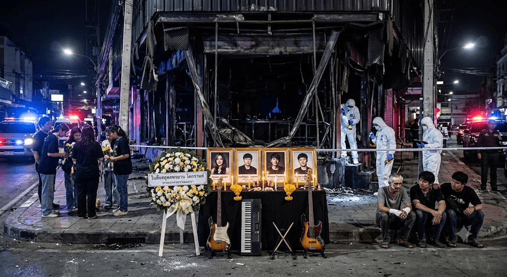 Bangkok Nightclub Blaze Claims Lives of Four 'Totsakan' Band Members Bangkok Nightclub Blaze Claims Lives of Four 'Totsakan' Band Members
