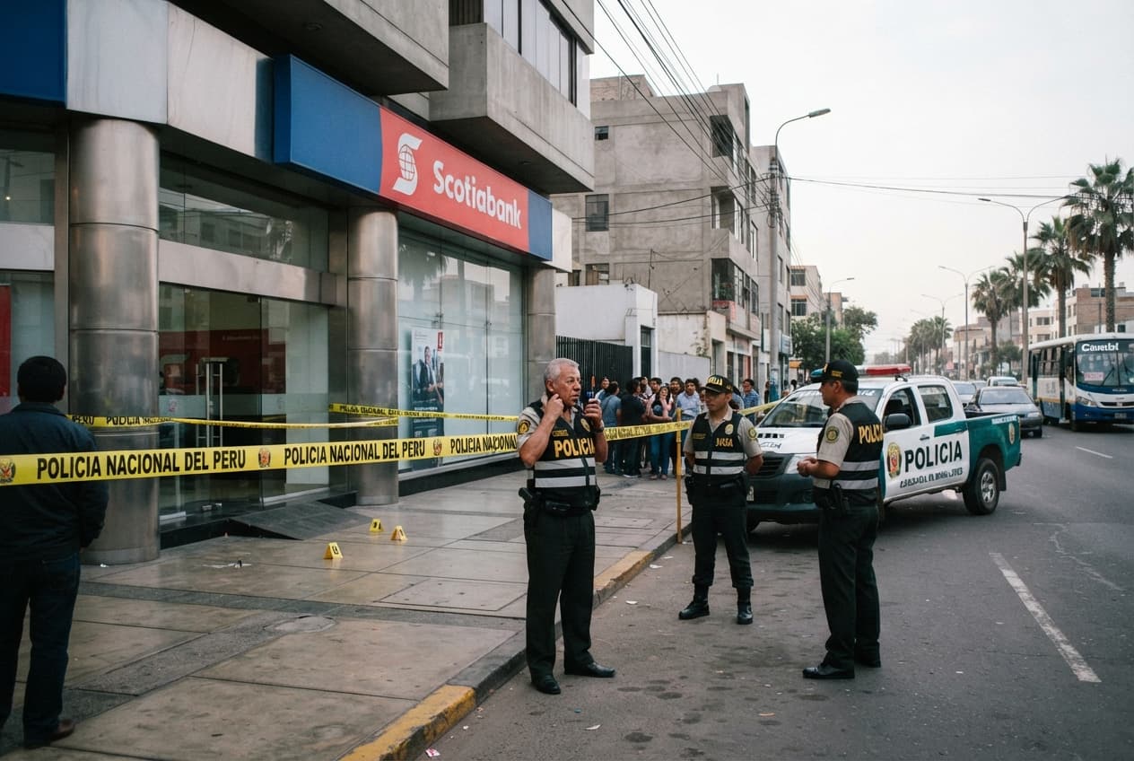 Banking Center Violence: Armed Robbers Kill Civilian During Daylight Heist in Lima Financial District Banking Center Violence: Armed Robbers Kill Civilian During Daylight Heist in Lima Financial District