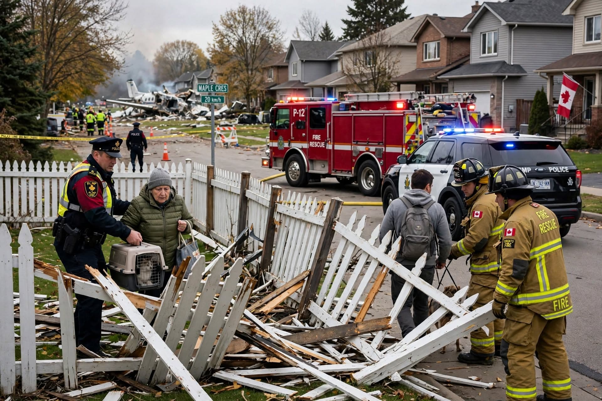 Small Aircraft Crashes Into Suburban Yard In Canada, Pilot Killed, Homes Evacuated After Fuel Leak Reported Small Aircraft Crashes Into Suburban Yard In Canada, Pilot Killed, Homes Evacuated After Fuel Leak Reported