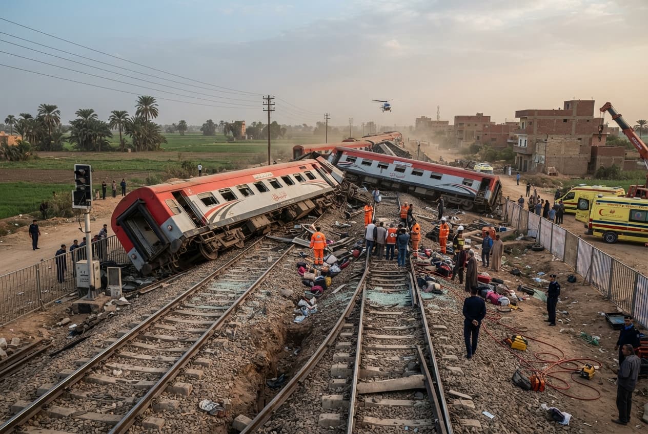Northern Egypt Train Crash: Derailment Claims Six Lives and Triggers Emergency Response Northern Egypt Train Crash: Derailment Claims Six Lives and Triggers Emergency Response