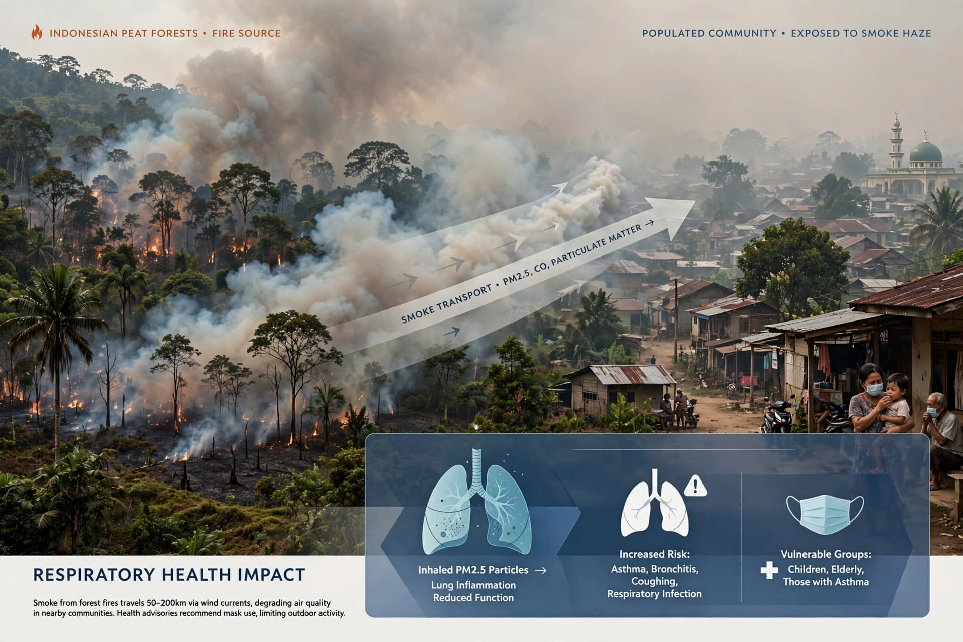 Between Smoke and Breath: Indonesia Records a Rapid Increase in Respiratory Illness During a Severe Wildfire Season Between Smoke and Breath: Indonesia Records a Rapid Increase in Respiratory Illness During a Severe Wildfire Season