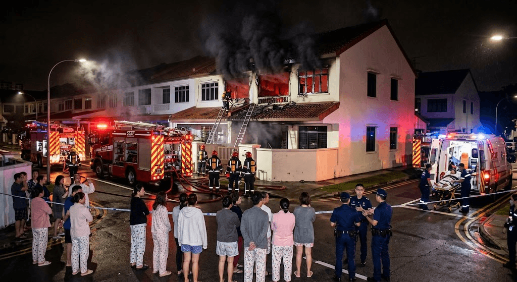 Overnight Blaze in Kovan: 30 Evacuated, 1 Hospitalized as Fire Scars Two-Story Home Overnight Blaze in Kovan: 30 Evacuated, 1 Hospitalized as Fire Scars Two-Story Home