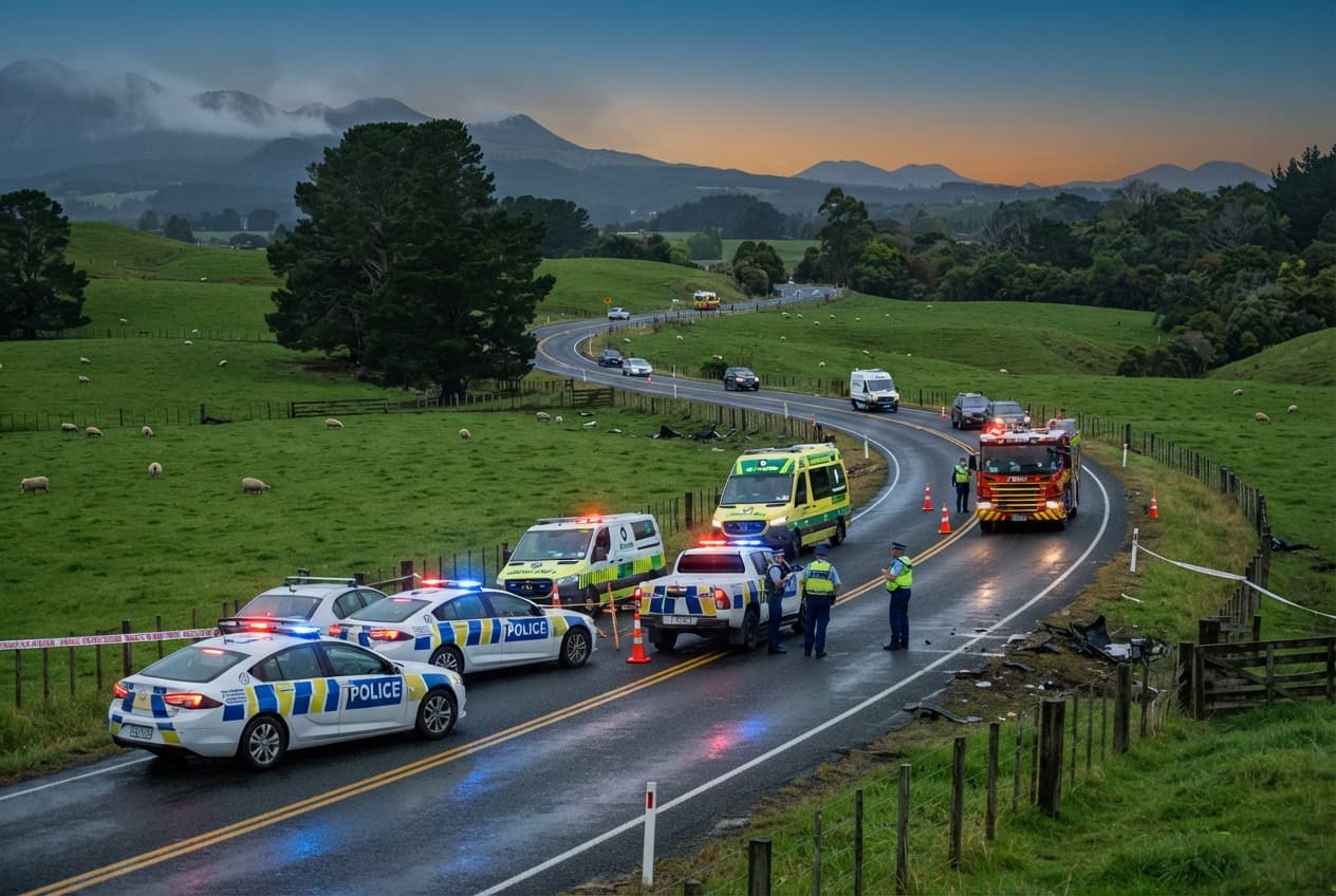 Rotorua, New Zealand: Fatal Single-Vehicle Crash on Rural Road Leaves One Dead Near Town Rotorua, New Zealand: Fatal Single-Vehicle Crash on Rural Road Leaves One Dead Near Town