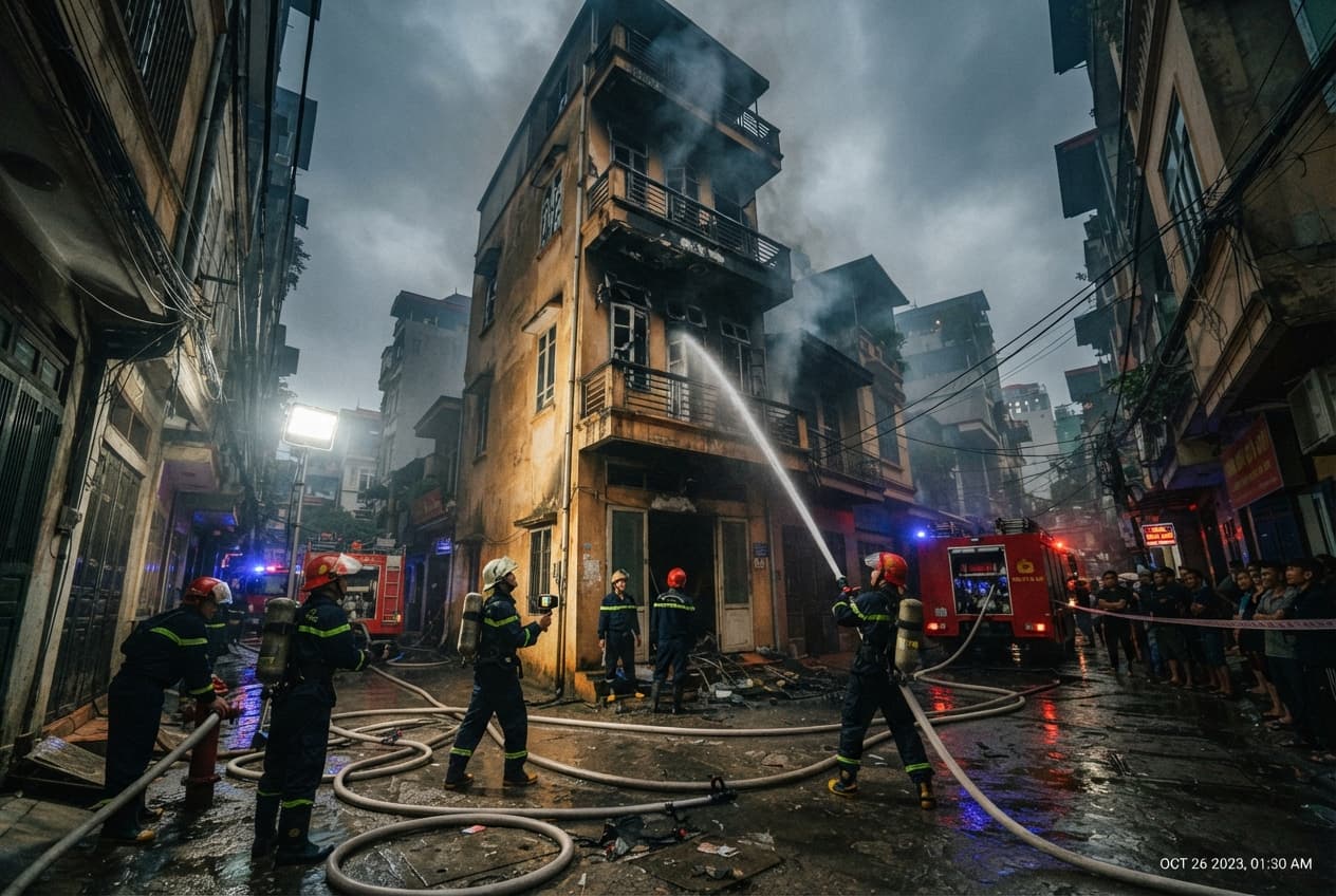 Residential House Fire, Hanoi: Devastating Blaze Traps Multi-Generation Family and Claims Five Lives Overnight Residential House Fire, Hanoi: Devastating Blaze Traps Multi-Generation Family and Claims Five Lives Overnight