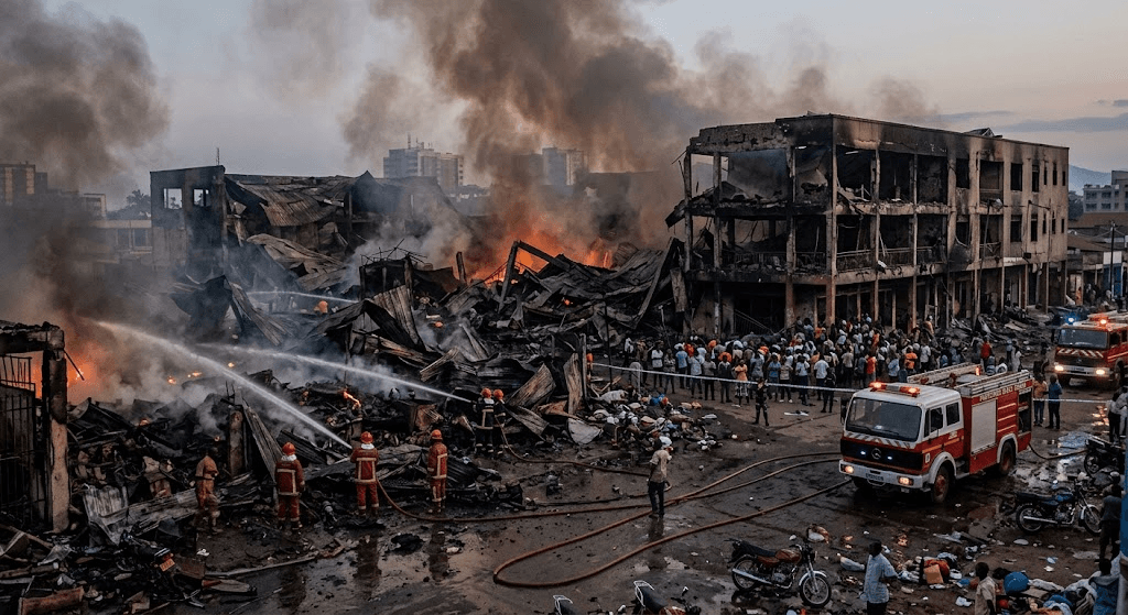 Inferno in Bujumbura: Massive Fire Destroys Two Major Markets in Burundi Inferno in Bujumbura: Massive Fire Destroys Two Major Markets in Burundi