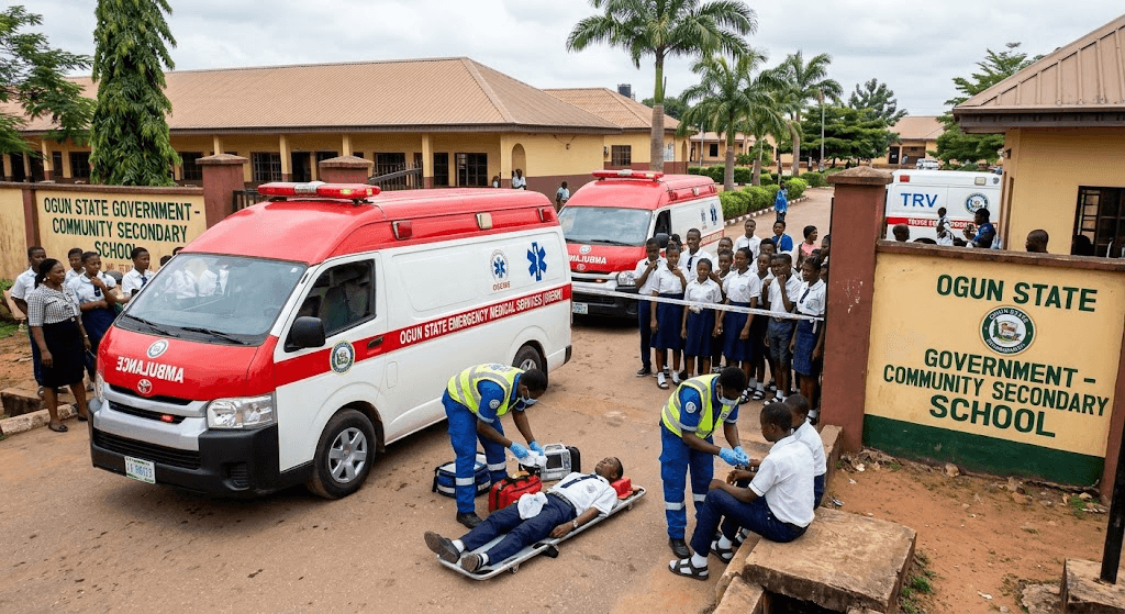 Mass Hospitalization: Over 100 Secondary School Students Rushed to Medical Centers After Methane Gas Leak in Ogun State Mass Hospitalization: Over 100 Secondary School Students Rushed to Medical Centers After Methane Gas Leak in Ogun State