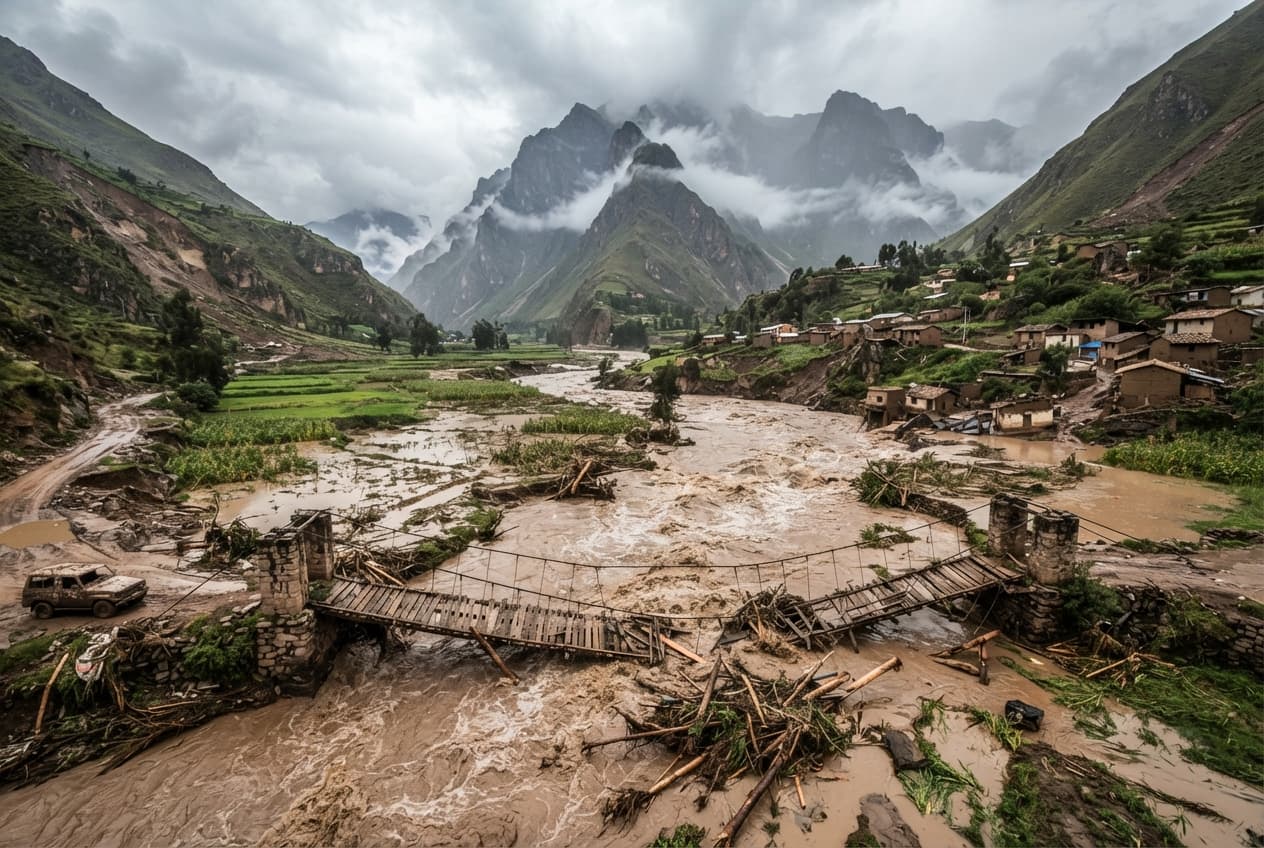 Severe Flash Flooding Sweeps Away Homes Across Andean Region, Leaving Infrastructure Damaged and Communities Stranded Severe Flash Flooding Sweeps Away Homes Across Andean Region, Leaving Infrastructure Damaged and Communities Stranded