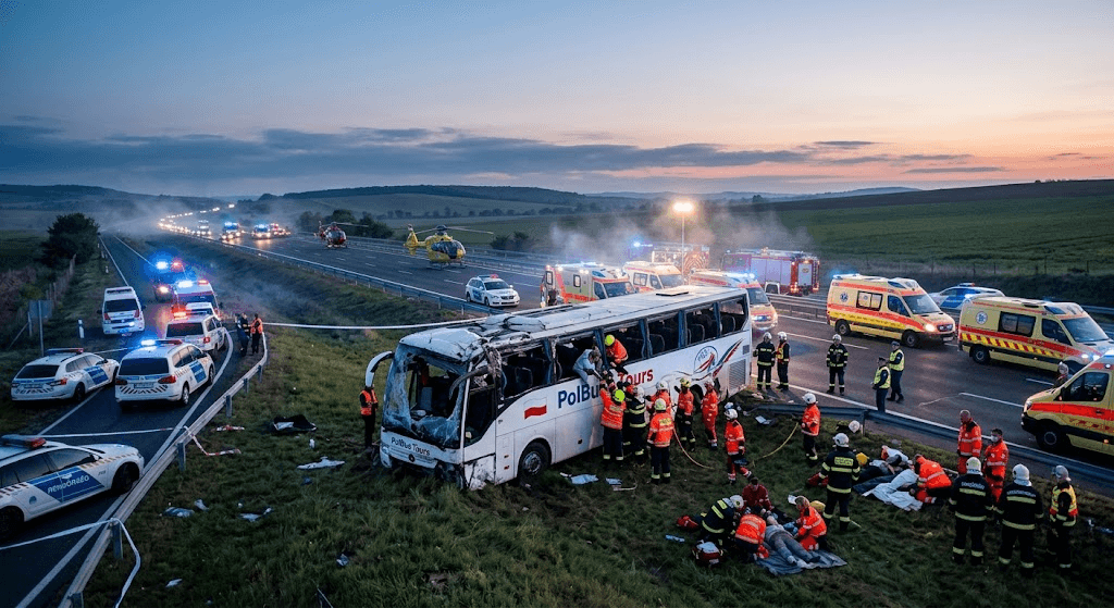 Tragic Bus Crash in Hungary Kills at Least 12 Polish Tourists Tragic Bus Crash in Hungary Kills at Least 12 Polish Tourists