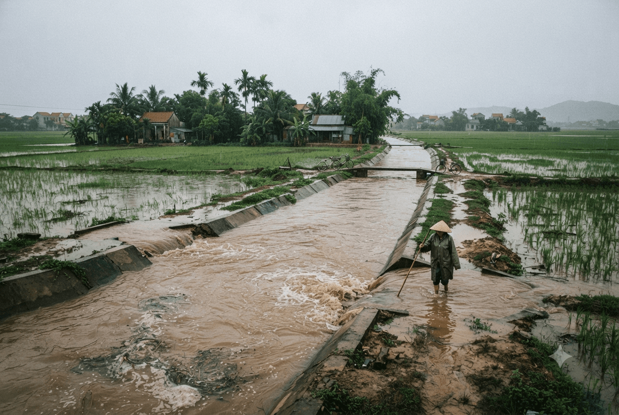 Thai Binh Tragedy: Two Children Drown After Falling Into Overflowing Irrigation Canal Today Alone Thai Binh Tragedy: Two Children Drown After Falling Into Overflowing Irrigation Canal Today Alone