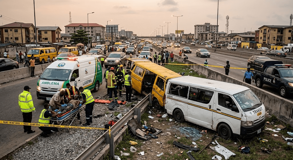 Tragedy in Lagos: Multiple Dead After Vehicle Plunges off Road in Devastating Lone Crash Tragedy in Lagos: Multiple Dead After Vehicle Plunges off Road in Devastating Lone Crash