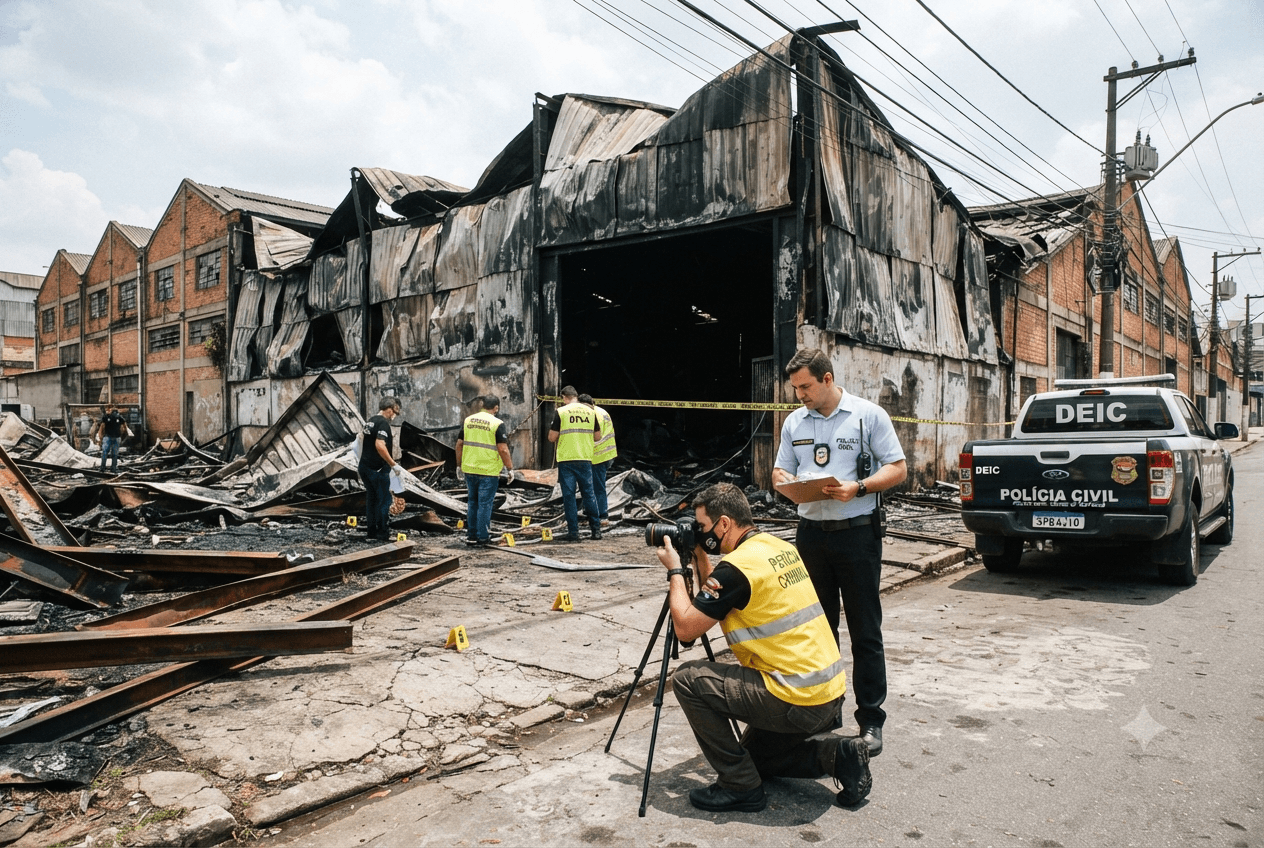 Fatal Warehouse Blaze: Arson Investigators Examine Burned Industrial Complex Following Three Confirmed Deaths Fatal Warehouse Blaze: Arson Investigators Examine Burned Industrial Complex Following Three Confirmed Deaths
