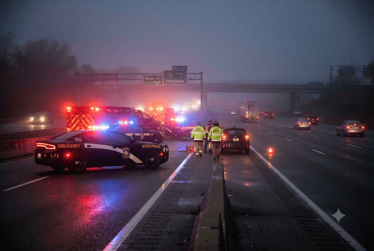 Interstate Freeway Disaster: Dense Fog Triggers Massive Multi-Vehicle Crash Leaving Three Dead Interstate Freeway Disaster: Dense Fog Triggers Massive Multi-Vehicle Crash Leaving Three Dead